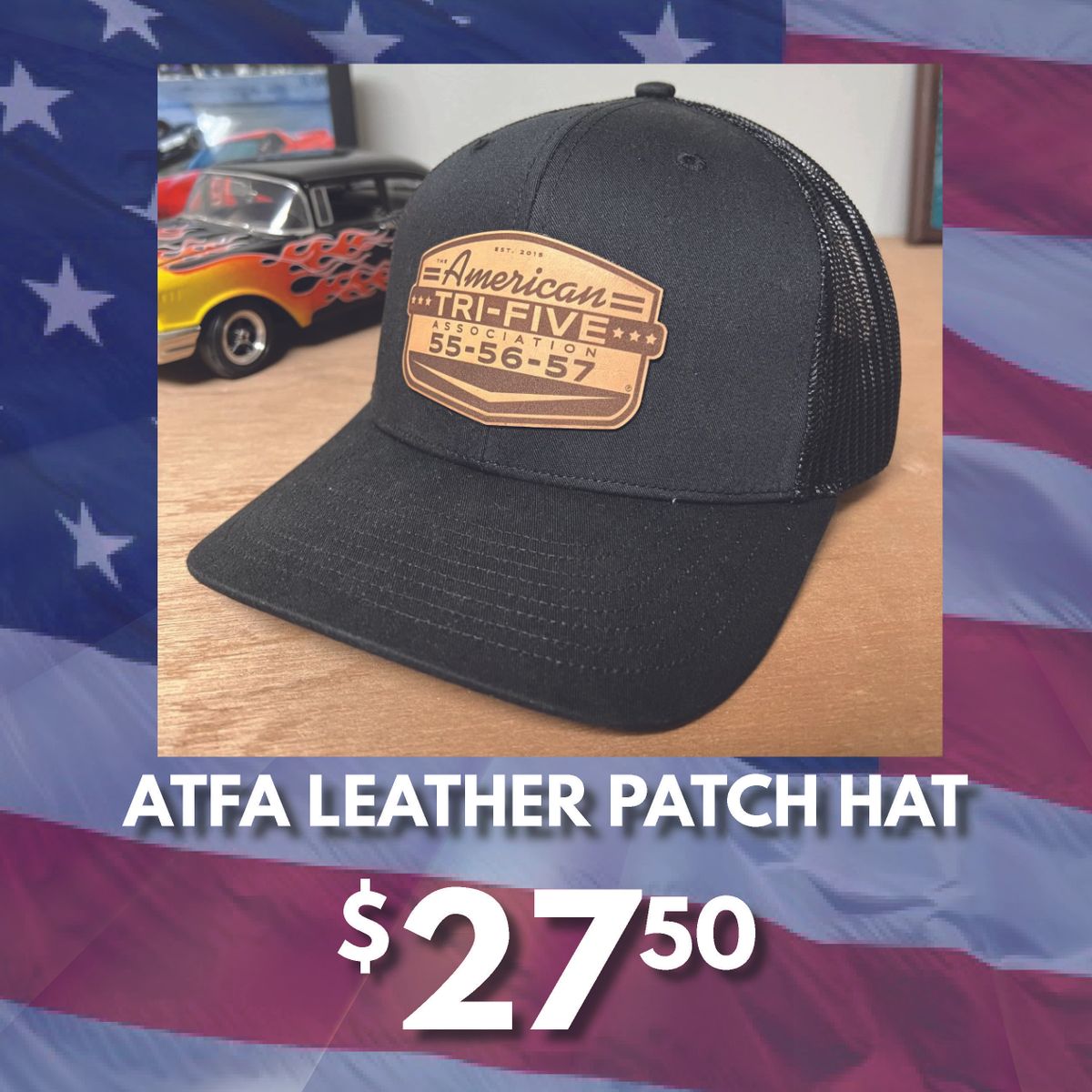 2022 Black Leather Patch Hat